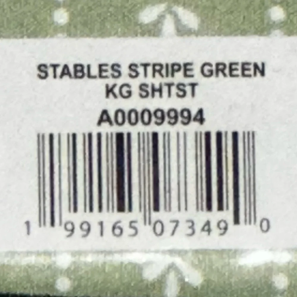 Wrangler Olive Horseshoe 4-Piece Sheet Set Sz KING STABLES STRIPE GREEN